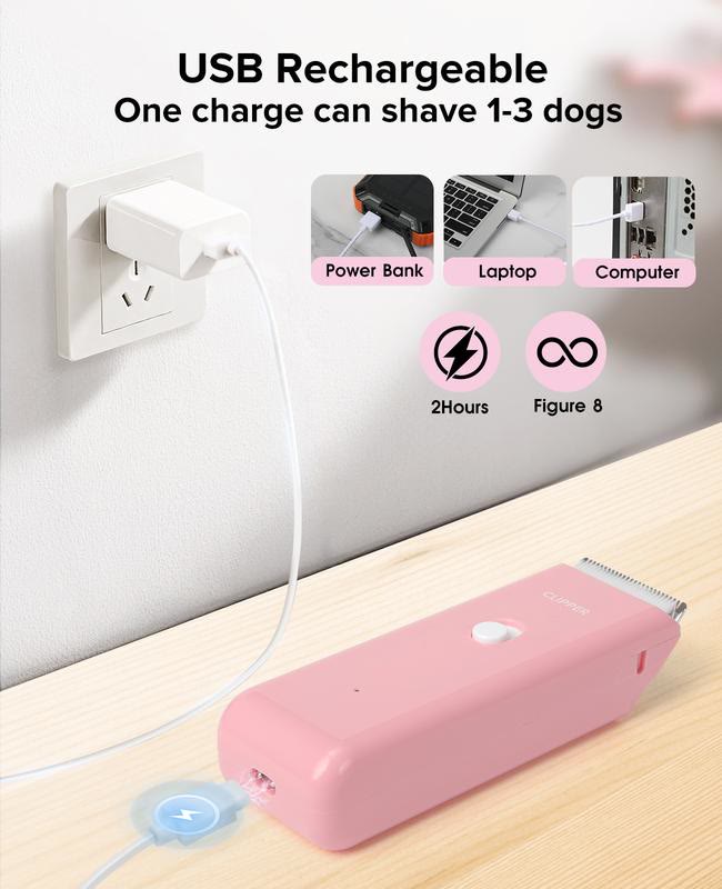 Heeipaw Professional Pet Grooming Clipper, Low Noise Waterproof Dog & Cat Hair Trimmer, Electric Shaver for Home Grooming - image 2