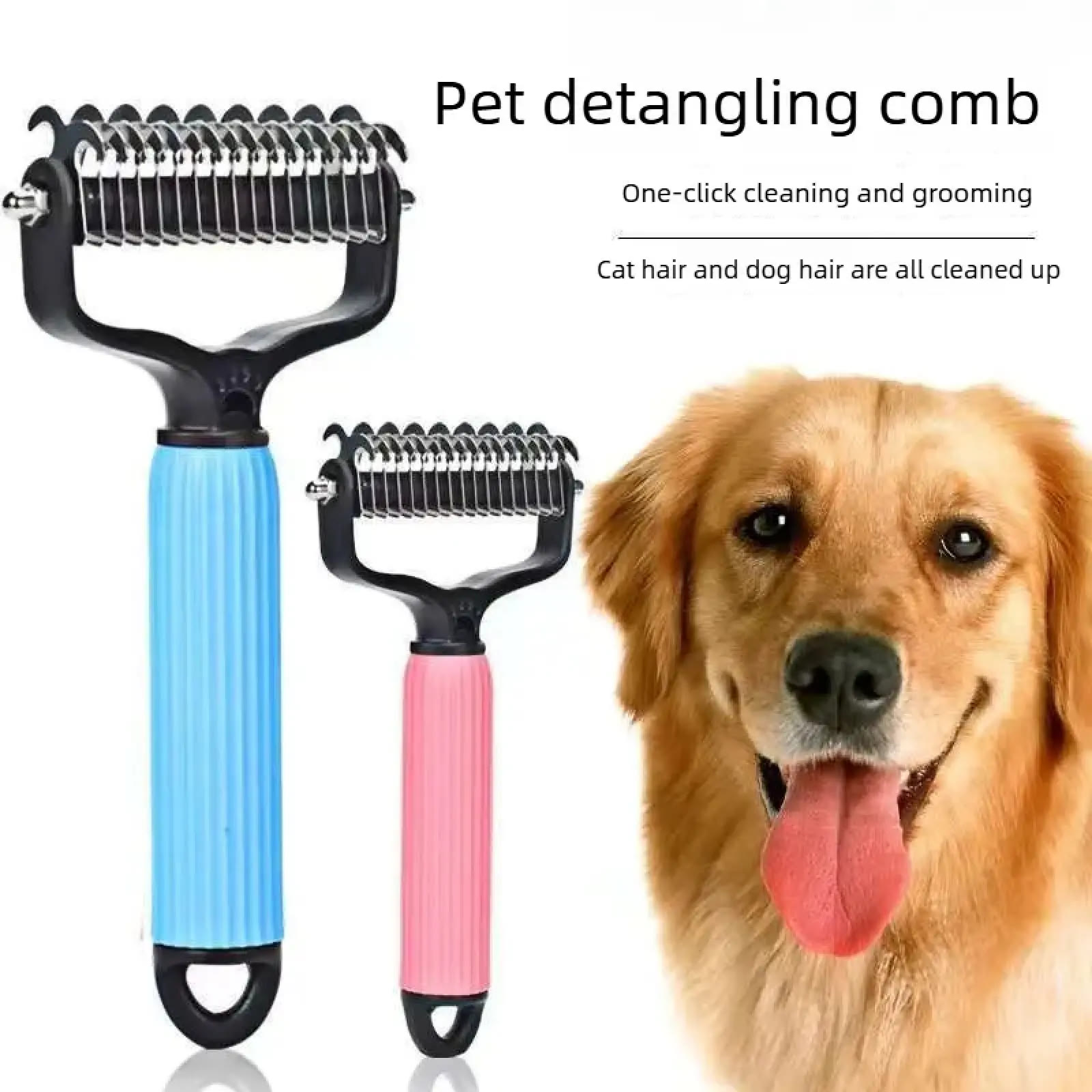 Heeipaw Dog Grooming Comb – Groomer Tools, Stainless Steel Double-Sided Shedding Grooming Kit, Mat-Tamer Teeth for Detangling Ma - image 1