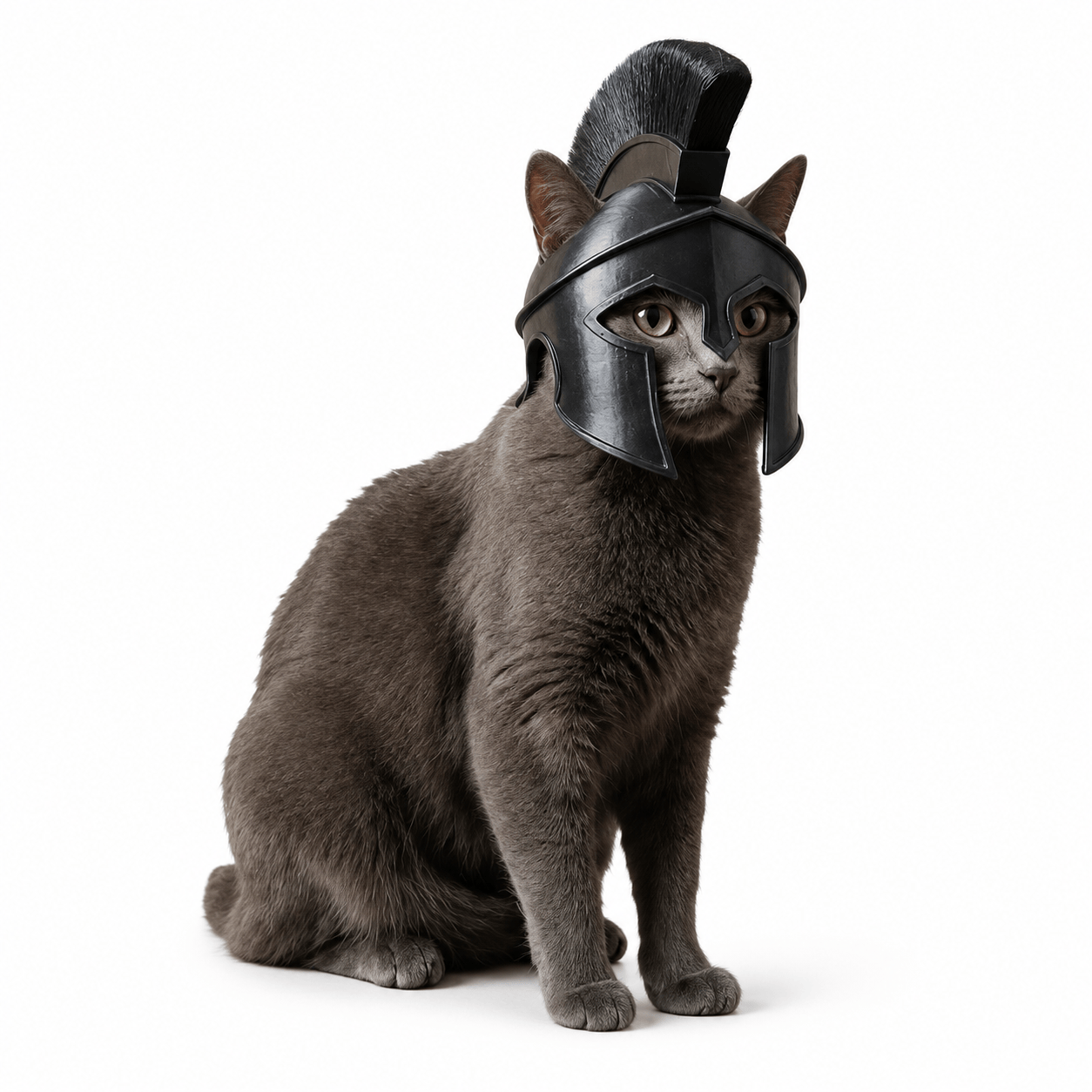 Heeipaw Cat Halloween Costume  Helmet, Spartan Warrior Plastic Helmet, Funny Pet Cosplay Headgear for Parties & Photos - image 6