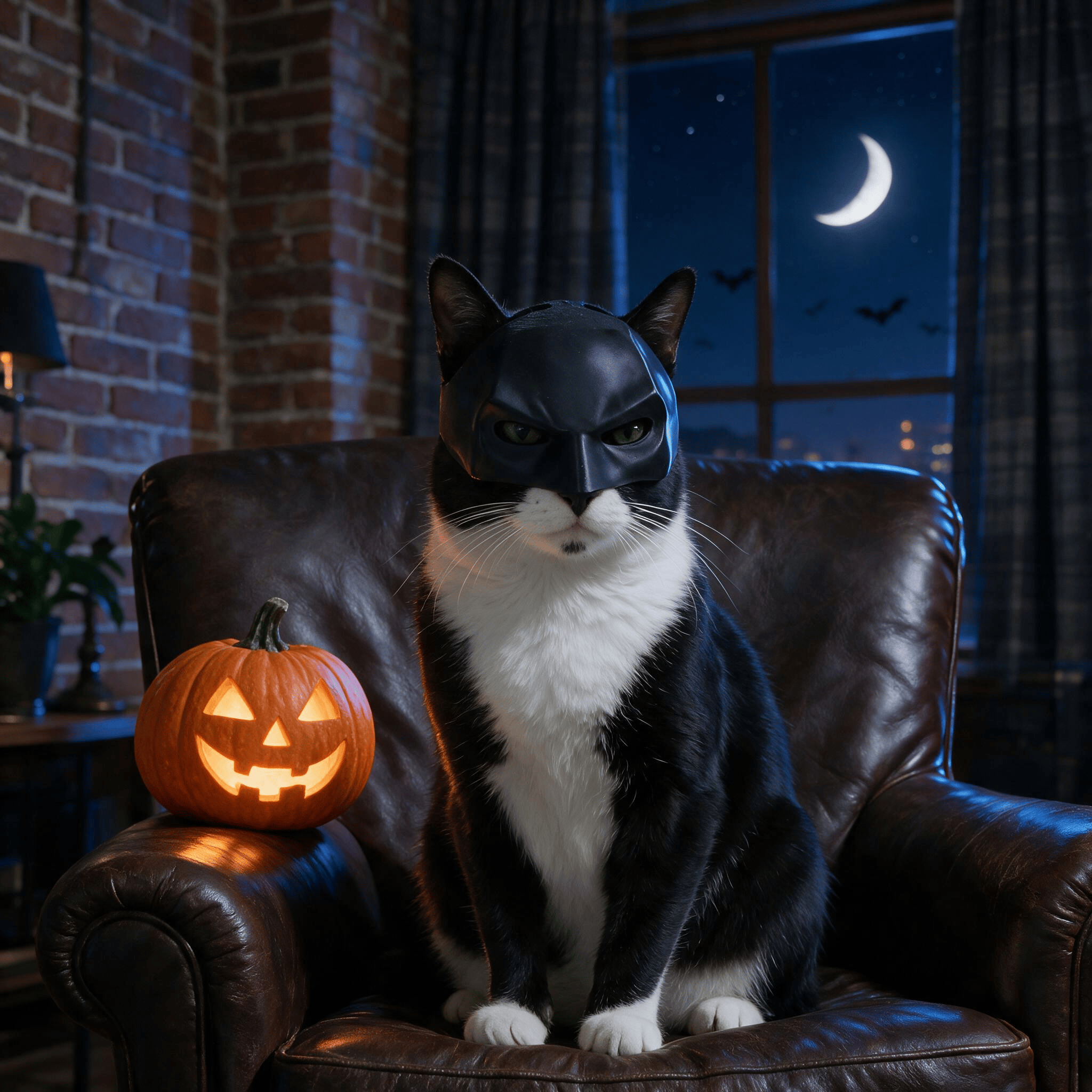 Heeipaw Bat-Style Cat Mask, Lightweight Black Plastic Pet Costume Mask for Halloween Parties, Cosplay & Photos - image 2