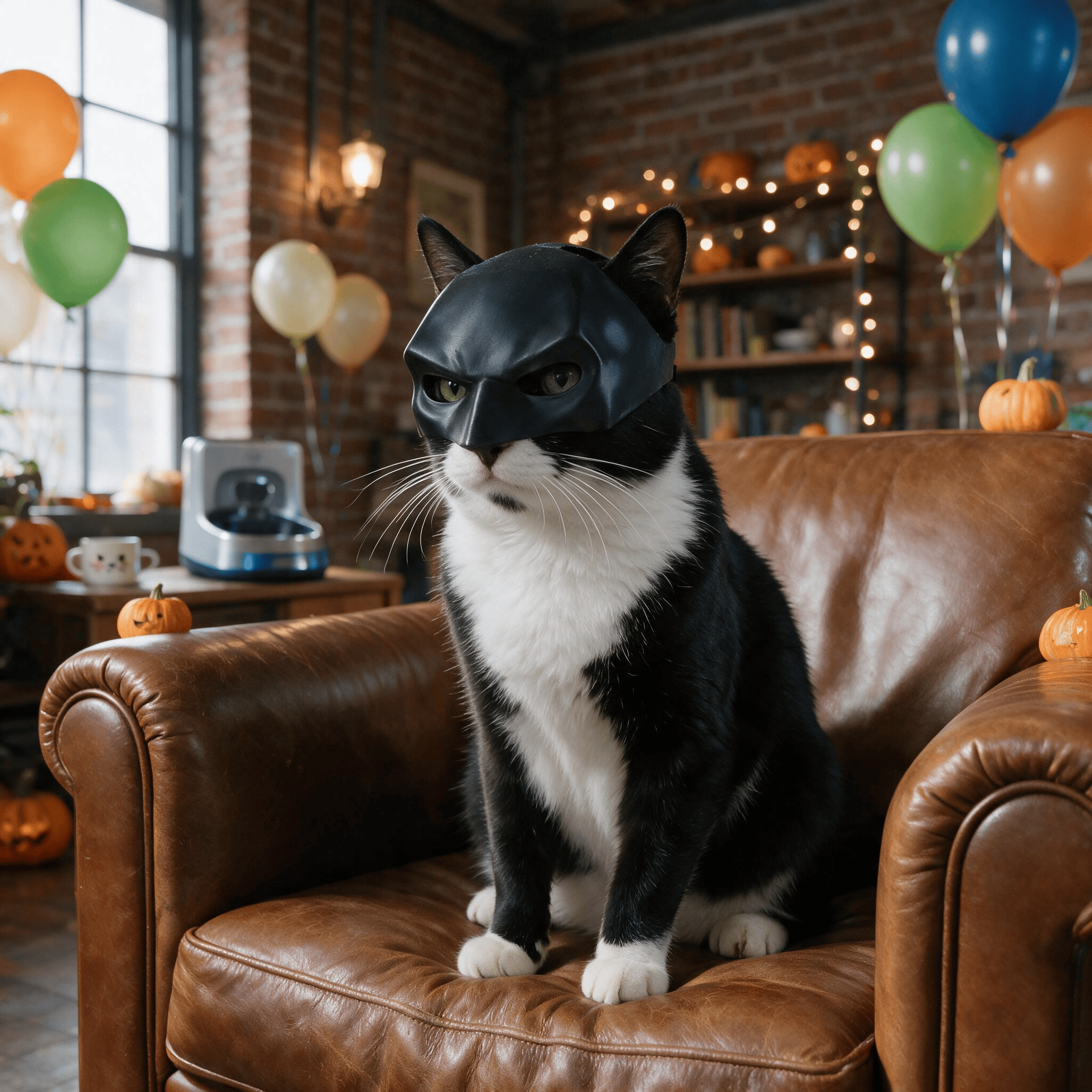 Heeipaw Bat-Style Cat Mask, Lightweight Black Plastic Pet Costume Mask for Halloween Parties, Cosplay & Photos - image 4