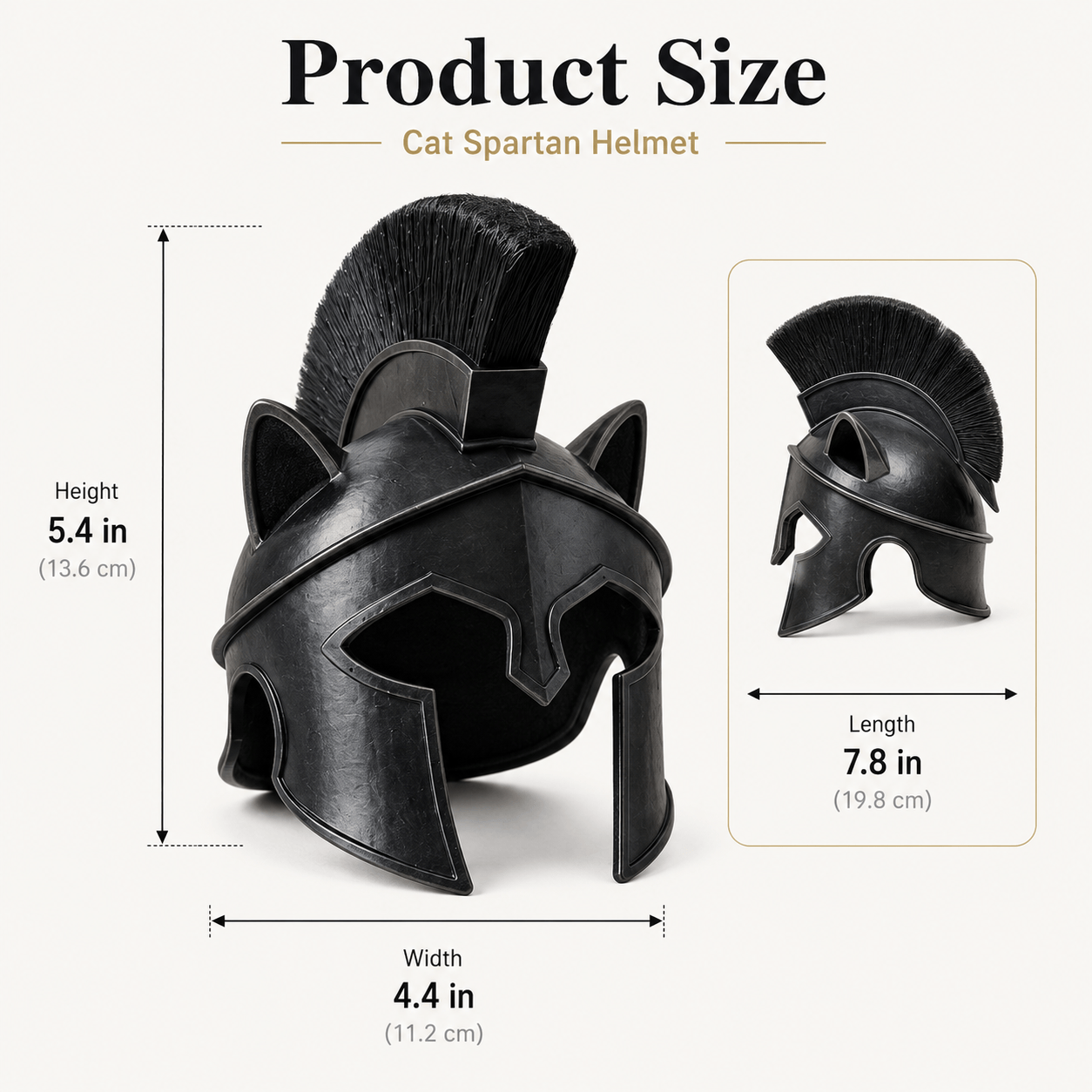 Heeipaw Cat Halloween Costume  Helmet, Spartan Warrior Plastic Helmet, Funny Pet Cosplay Headgear for Parties & Photos - image 3