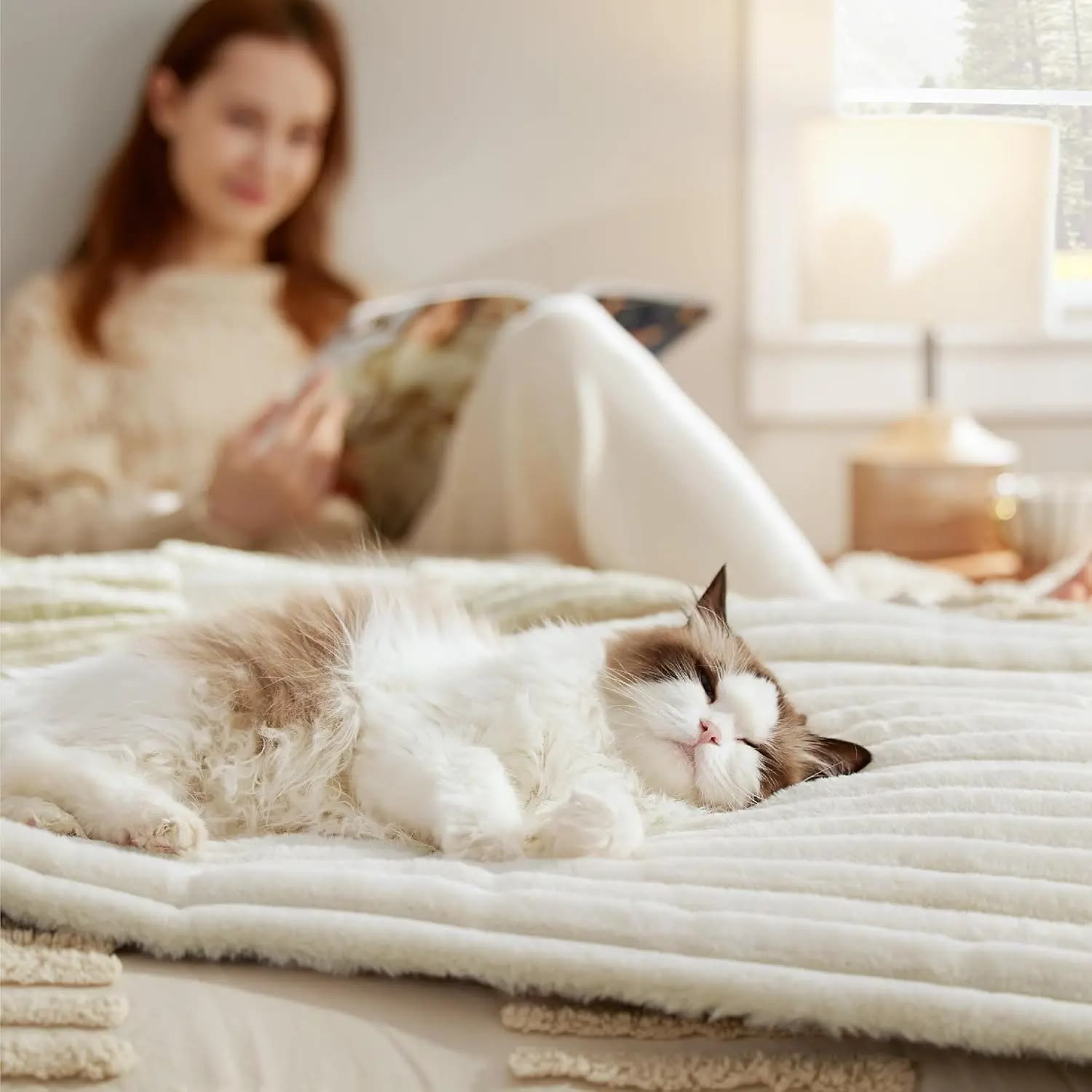 Heeipaw Calming Pet Mat - Comfortable Material, Noiseless & Non-Slip for Dogs & Cats  - Beige - XL - image 8