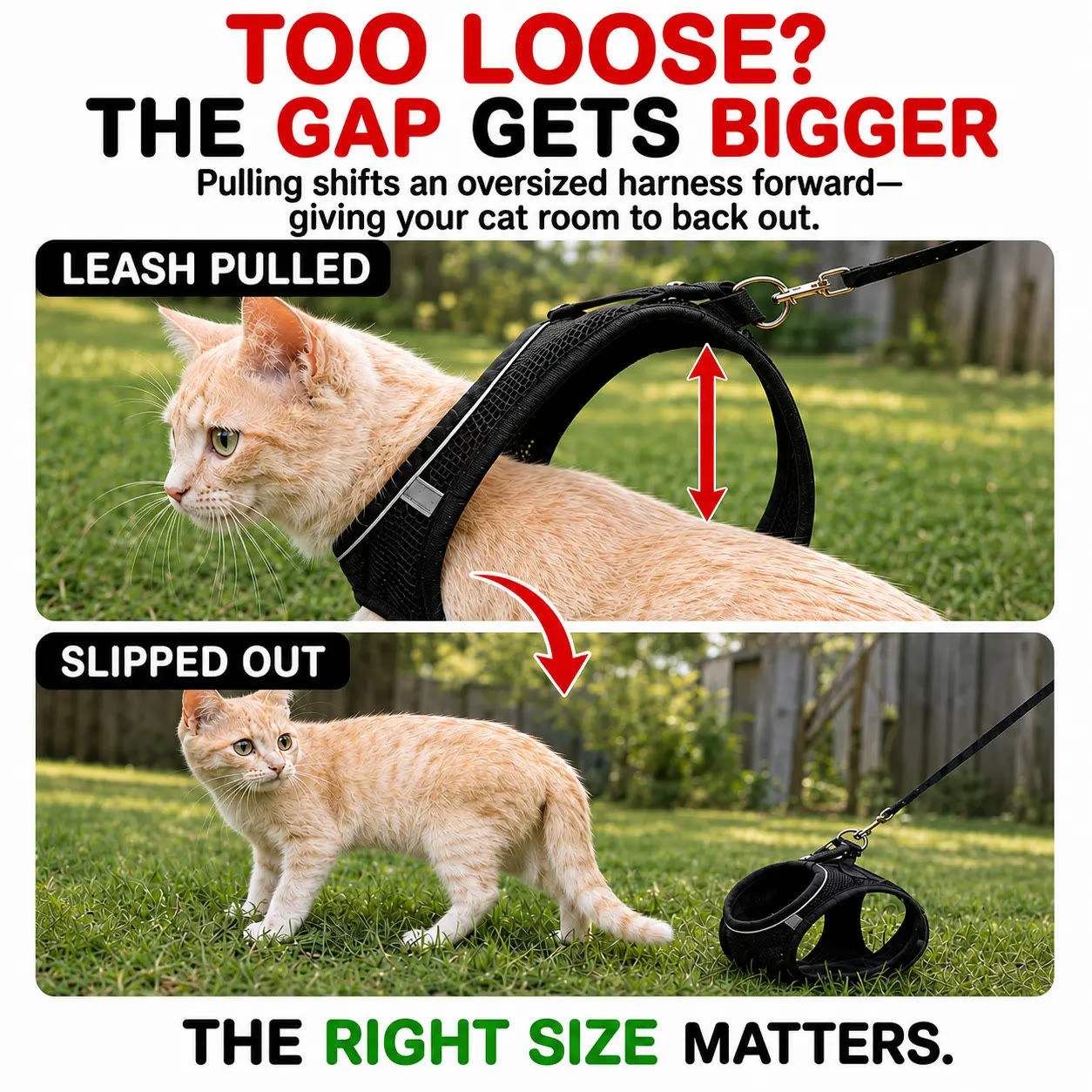Heeipaw Escape Proof Cat Harness & Leash (6-13 lbs) Adjustable Reflective Soft Mesh Vest for Easy Safe Walks with Leash Included - image 4