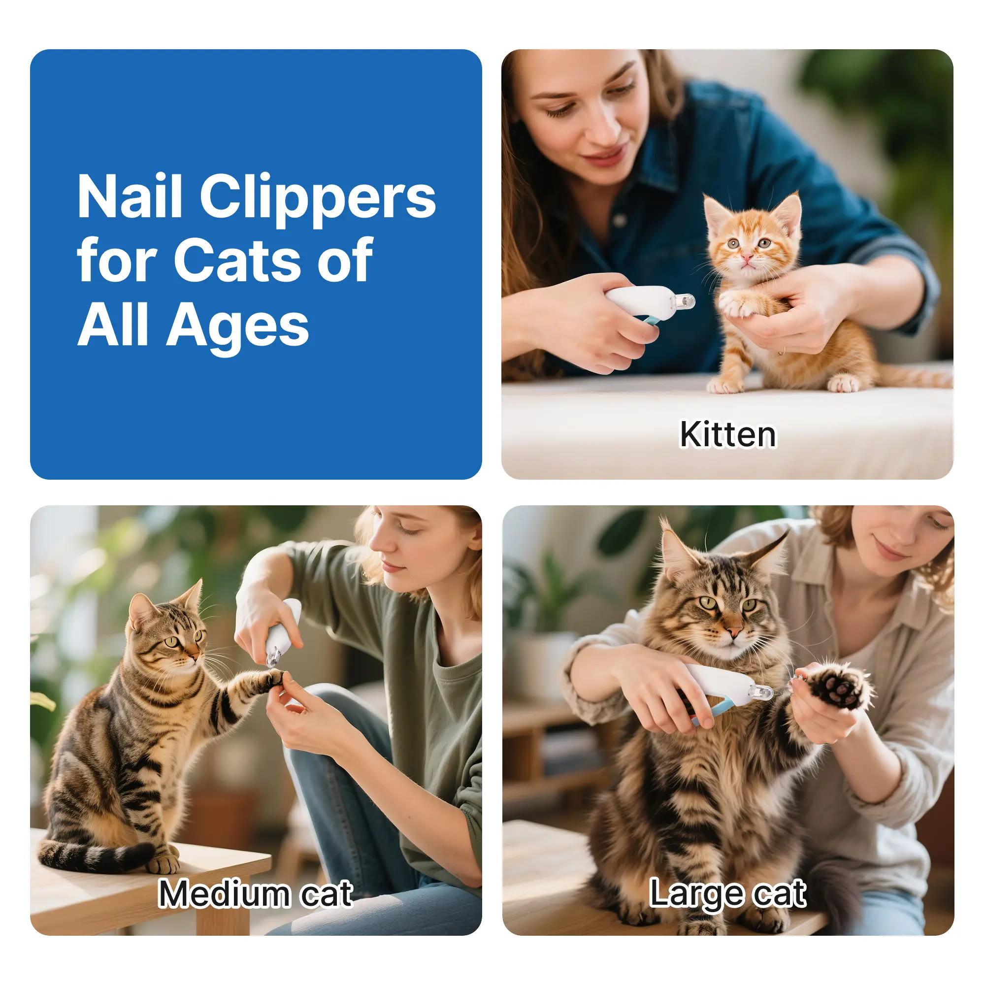 Heeipaw Cat Nail Clipper with 4-Size Adjustable Trimming Hole & Hidden Nail File | Anti-Splash Claw Cutter for Pet Grooming - image 8