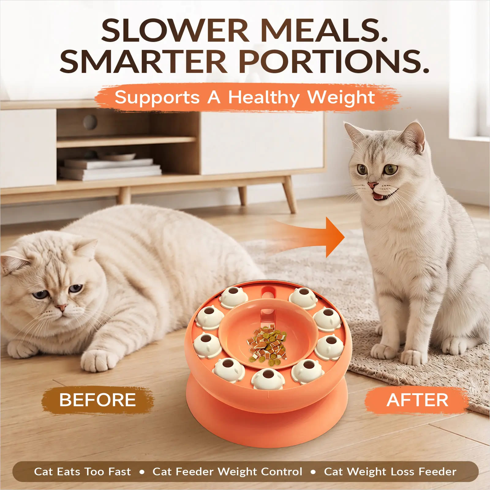 Heeipaw Cat Puzzle Toy for Cats Indoor, Slow Feeder Bowl for Fast Eaters, Interactive Kitten Enrichment Toy - image 5