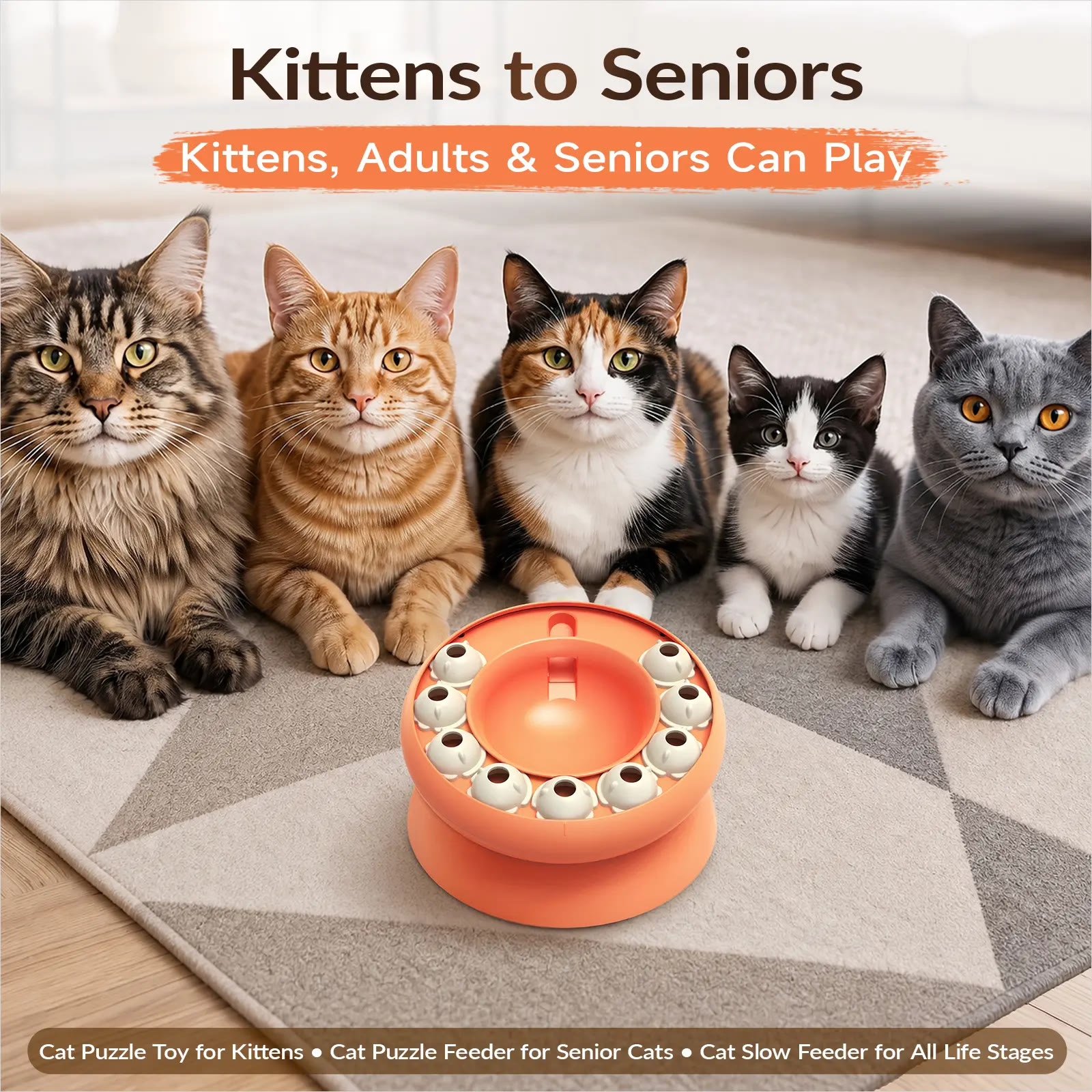 Heeipaw Cat Puzzle Toy for Cats Indoor, Slow Feeder Bowl for Fast Eaters, Interactive Kitten Enrichment Toy - image 8