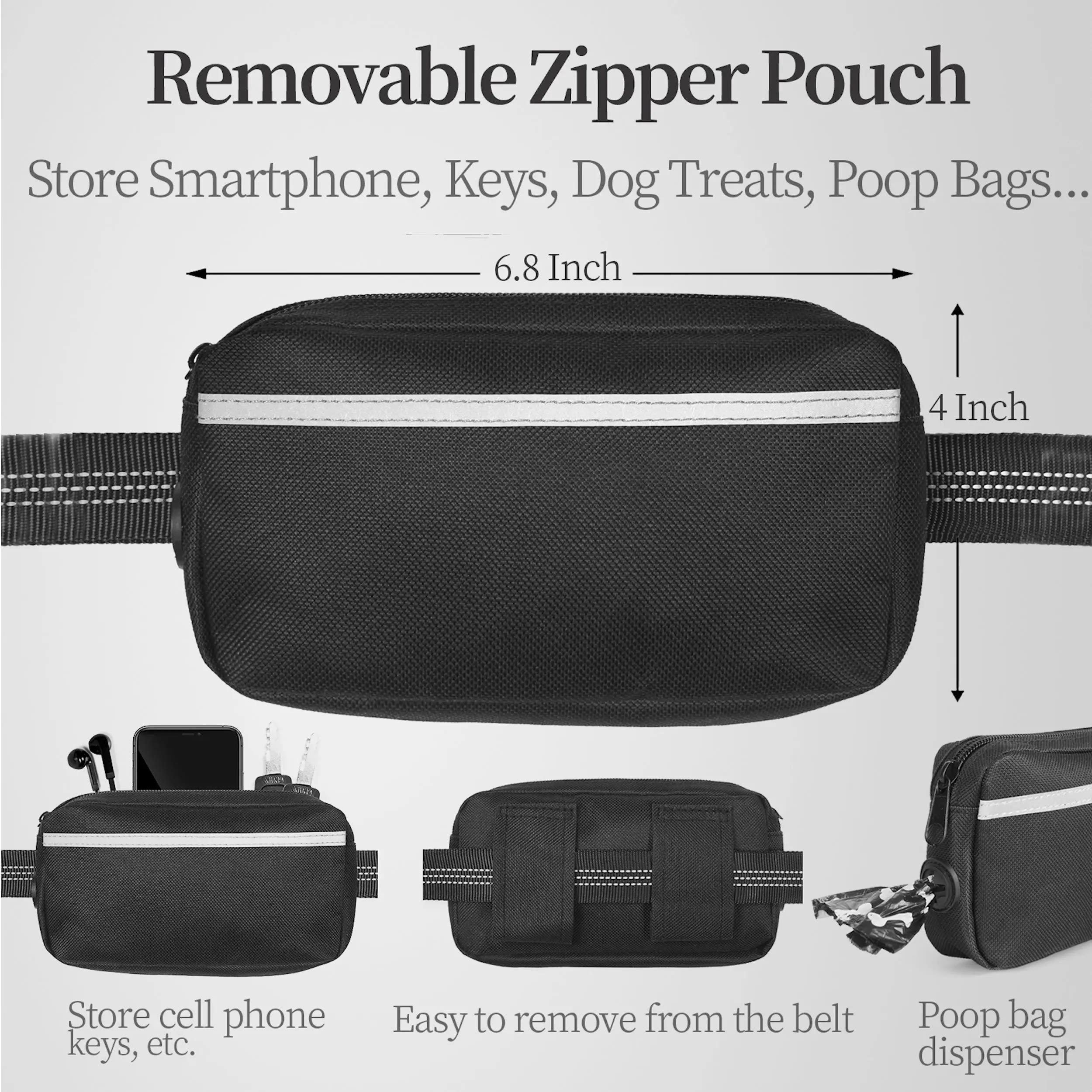 Heeipaw Hands Free Dog Leash with Zipper Pouch, Dual Padded Handles and Durable Bungee for Walking, Jogging and Running Your Dog - image 2
