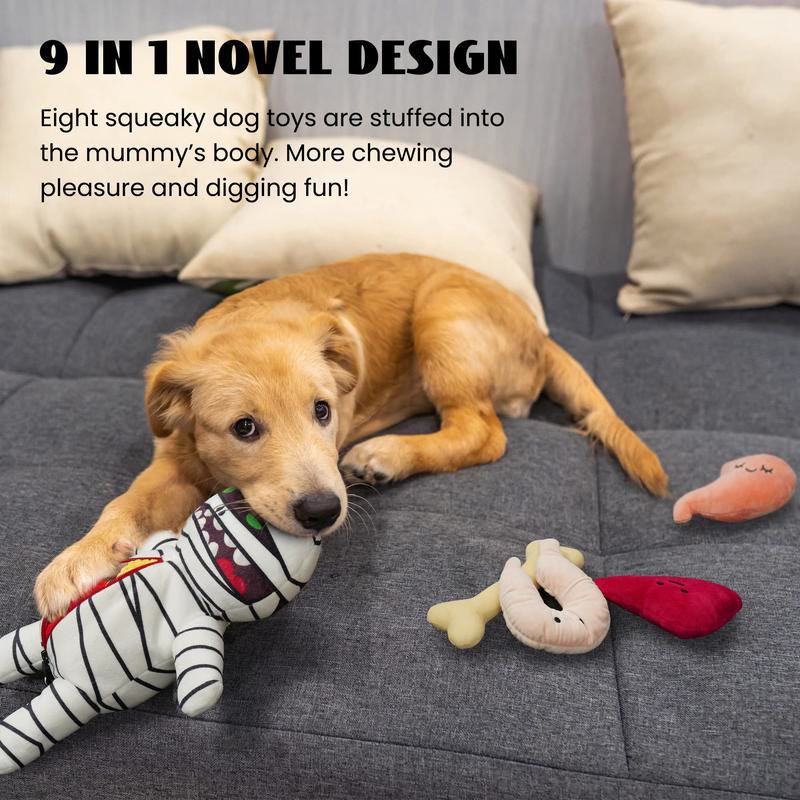 Heeipaw Mummy Plush Dog Toy, Interactive Hide-and-Seek Treat Puzzle with Squeaker for Cats & Dogs, Halloween Enrichment Toy for  - image 2