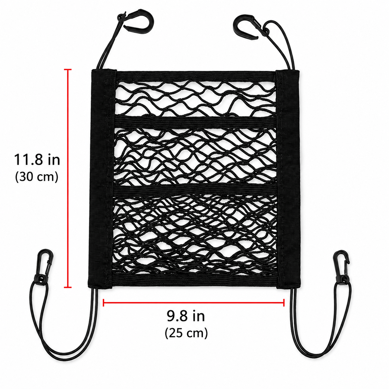  Heeipaw Fabric & Plastic Dog Car Net Barrier - Auto Safety Mesh Organizer, Stretchable Storage Bag, Easy Installation - 3-Layer Stretch Net - 11.81 in × 11.81 in - image 8