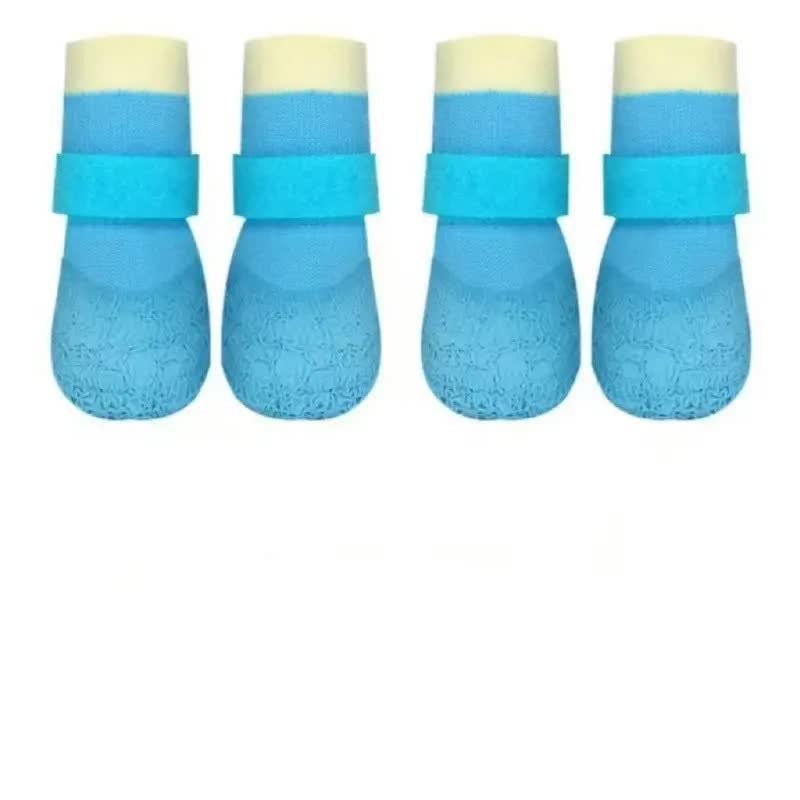 Heeipaw 4-Pair Set Waterproof Dog Boots, Silicone Anti-Slip Wear-Resistant Pet Shoes Puppy Shoes for Outdoor Sports, Protective  - Blue - XL - image 9