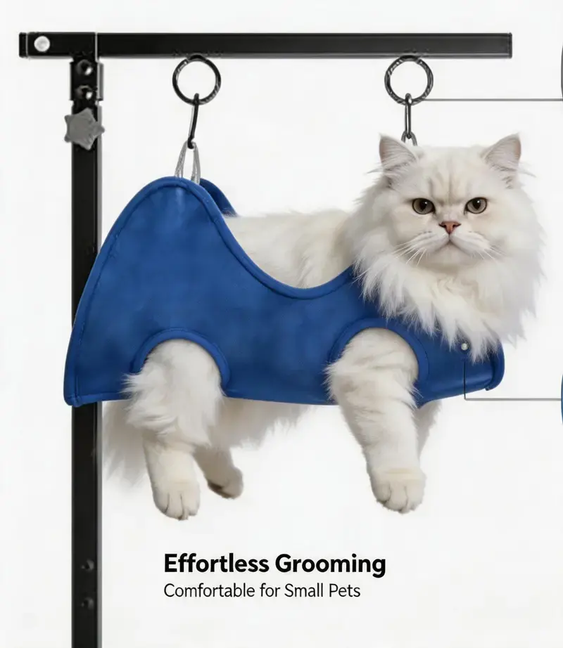 Heeipaw Pet Grooming Hammock, Nail Trimming Restraint for Cats & Small Dogs with 9-Piece Grooming Accessories Set (Without Fixed） - image 1
