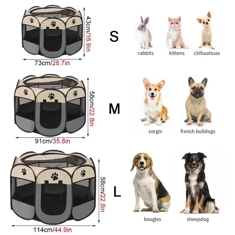Heeipaw Dog Cat Playpen, Puppy Pet Playpen Indoor for Small Dogs Tent Crates Cage Outdoor - image 2