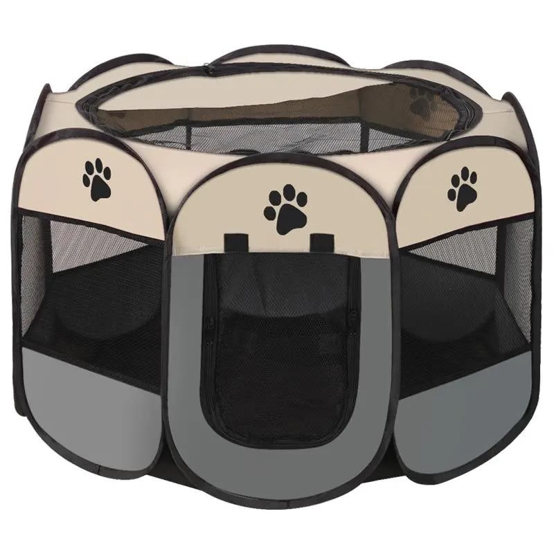Heeipaw Dog Cat Playpen, Puppy Pet Playpen Indoor for Small Dogs Tent Crates Cage Outdoor - Grey - L - image 1