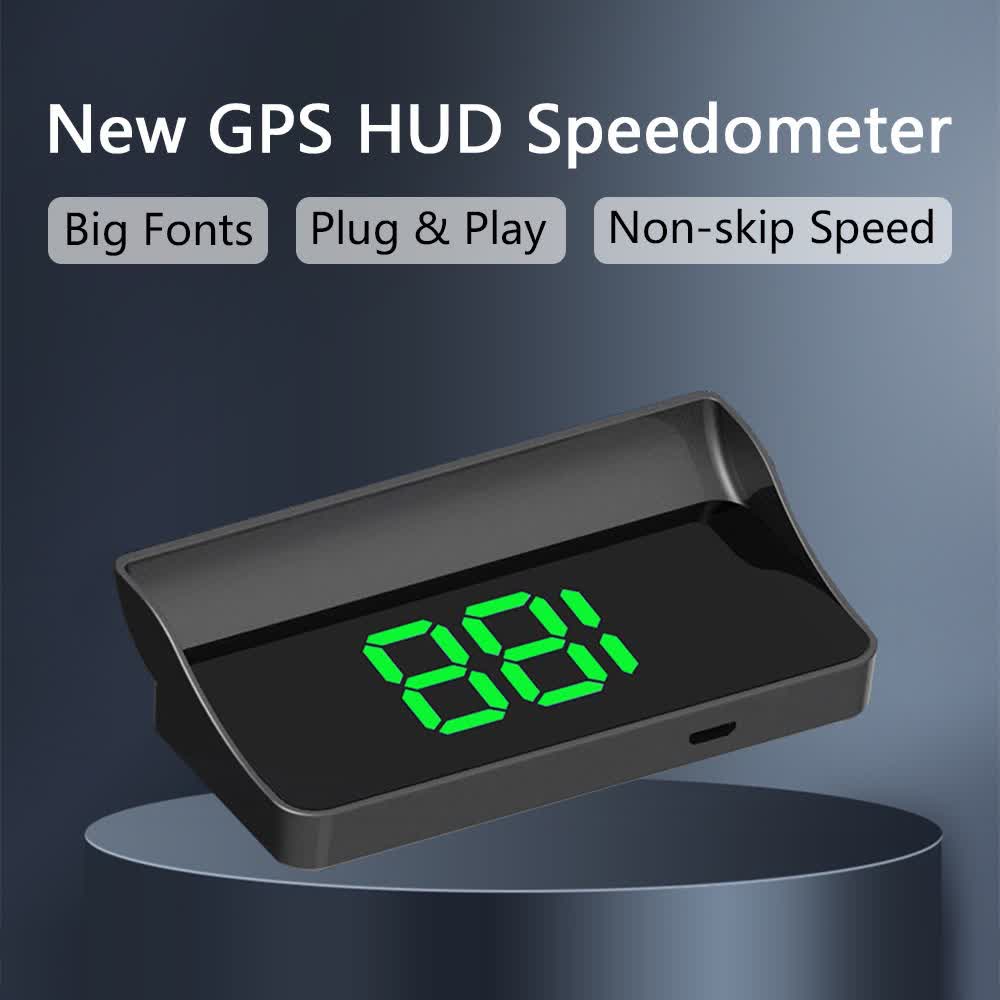 GPS HUD Speedometer for Cars – Large MPH Display, Auto Brightness, USB Plug & Play - Green - KM/H - image 2