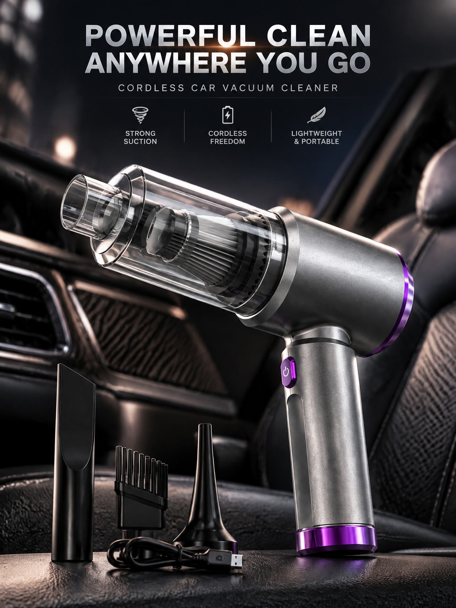 32,000Pa Powerful Cordless Car Vacuum Cleaner - image 17
