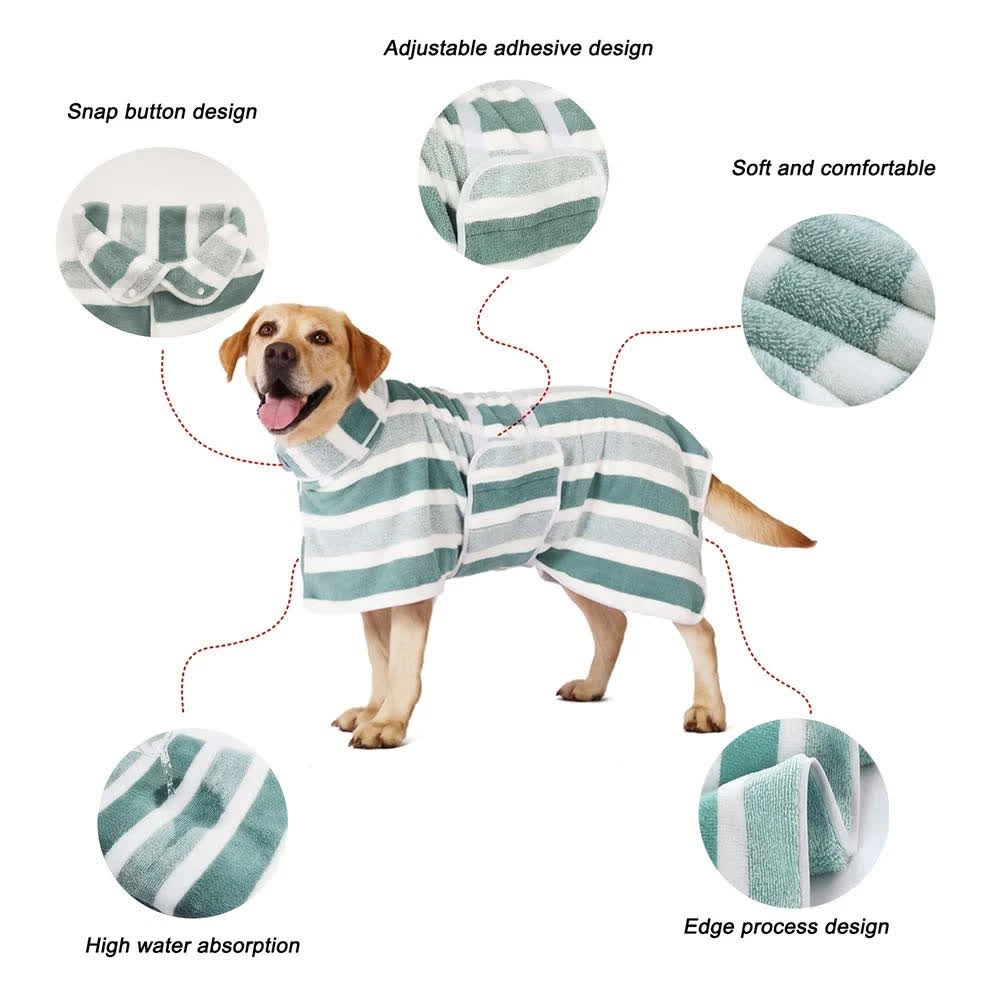 Heeipaw Cozy Dog Bathrobe Towel – Ultra Absorbent Pet Drying Wrap for Small & Large Dogs, Soft Bath Towel After Shower - image 5