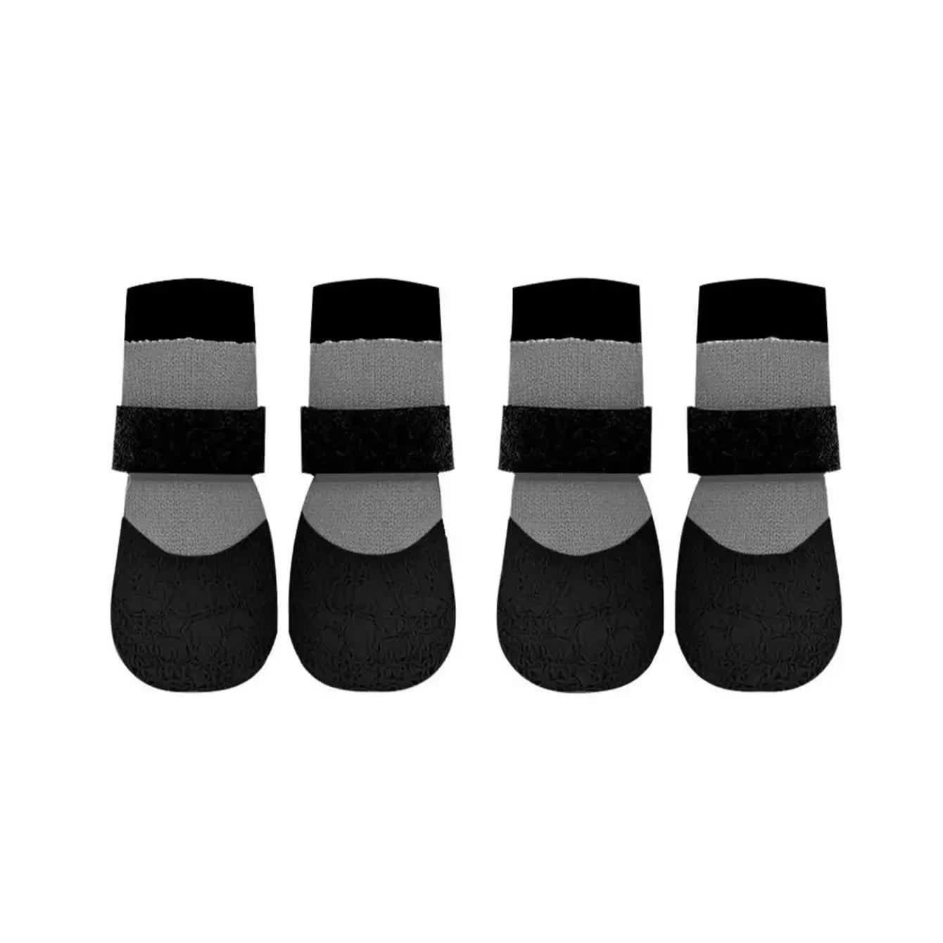 Heeipaw 4-Pair Set Waterproof Dog Boots, Silicone Anti-Slip Wear-Resistant Pet Shoes Puppy Shoes for Outdoor Sports, Protective  - Black - XL - image 11