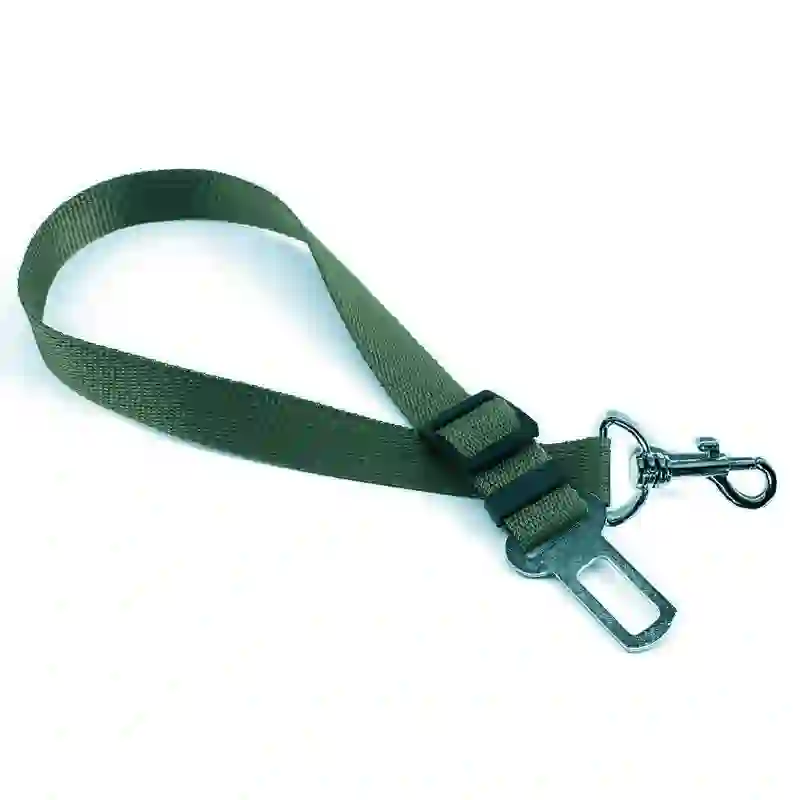  Heeipaw Dog Car Safety Belt with Adjustable Leash - Army Green - 2.5cm Wide - image 7