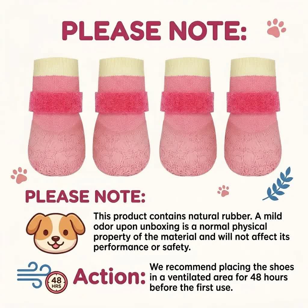 Heeipaw 4-Pair Set Waterproof Dog Boots, Silicone Anti-Slip Wear-Resistant Pet Shoes Puppy Shoes for Outdoor Sports, Protective  - image 3