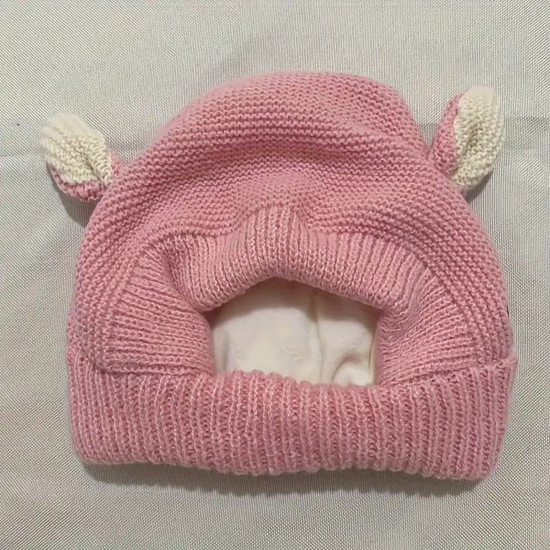 Heeipaw Dog Silent Ear Muffs, 1 Pc Noise-Protection Ear Covers, Large Dog Knitted Ear Hat, Fabric Clothing Pet Supplies - Pink - image 11