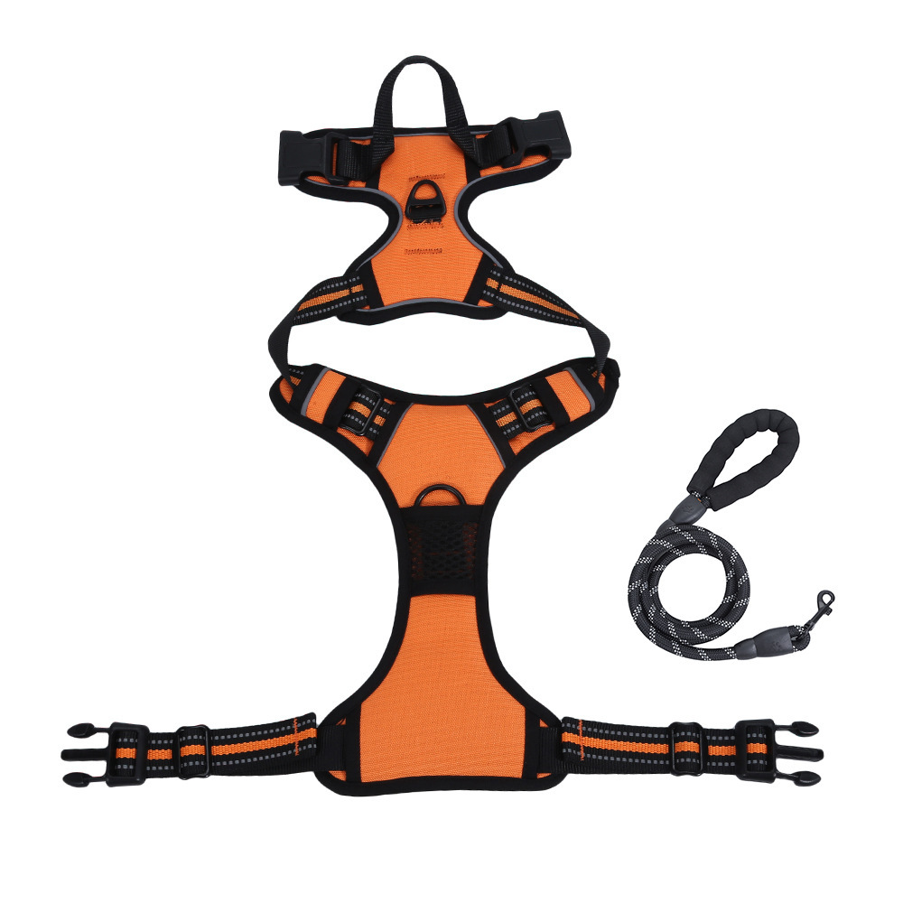 Heeipaw Adjustable H-shaped Dog Harness With Leash, No-pull Anti-choke Pet Vest, Breathable Walking Harness For Small, Medium & Large Dogs - Orange – Harness + Leash Set - Extra Large Size Harness with 1.5m × 1.2cm Durable Leash - image 11