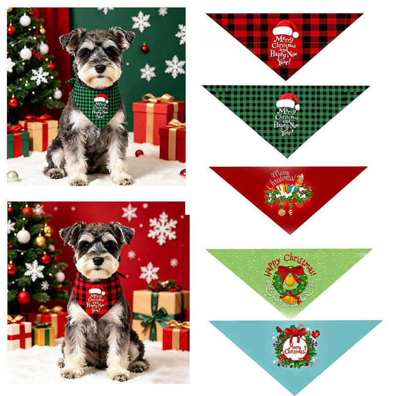 Heeipaw Christmas Dog Bandana – Festive Plaid Pet Scarf For Dogs & Cats  - image 12