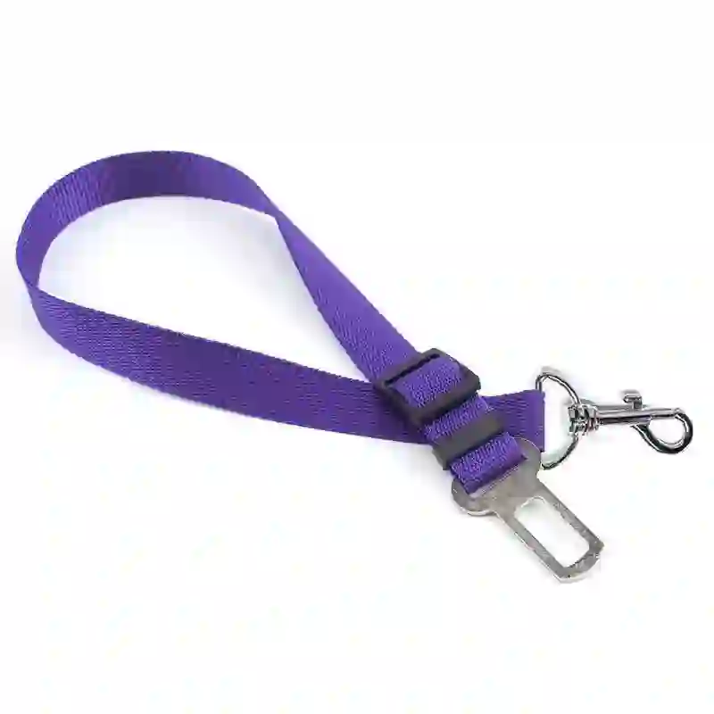  Heeipaw Dog Car Safety Belt with Adjustable Leash - Purple - 2.5cm Wide - image 8