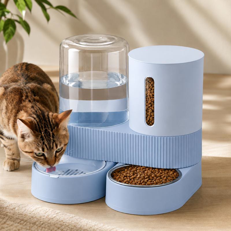 Heeipaw Automatic Pet Feeder & Water Dispenser – Large Capacity Food Storage with Separate Food & Water Bowls for Dogs and Cats - 2 Pack - Blue - image 7