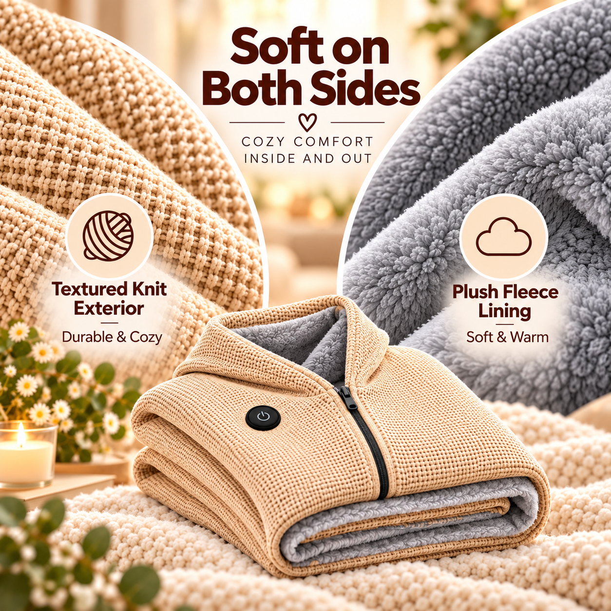 USB powered heated shawl wrap
