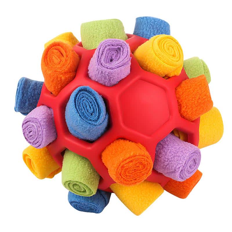 Heeipaw Dog Snuffle Ball Toy - Chewable Interactive Toy, Calming Puzzle Slow Feeder Snack Dispenser for Small Dogs, Anxiety Reli - Red - 4.7inch - image 8