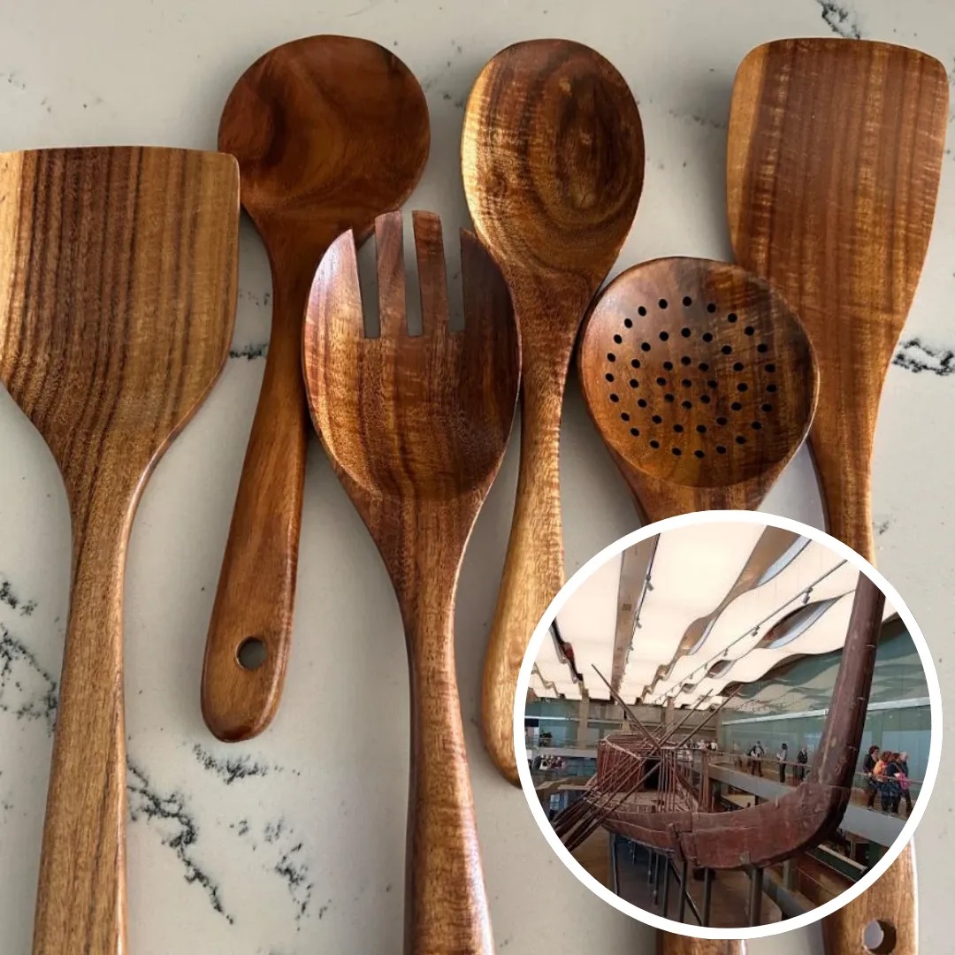 Durable Natural Acacia Wood Kitchen Utensils