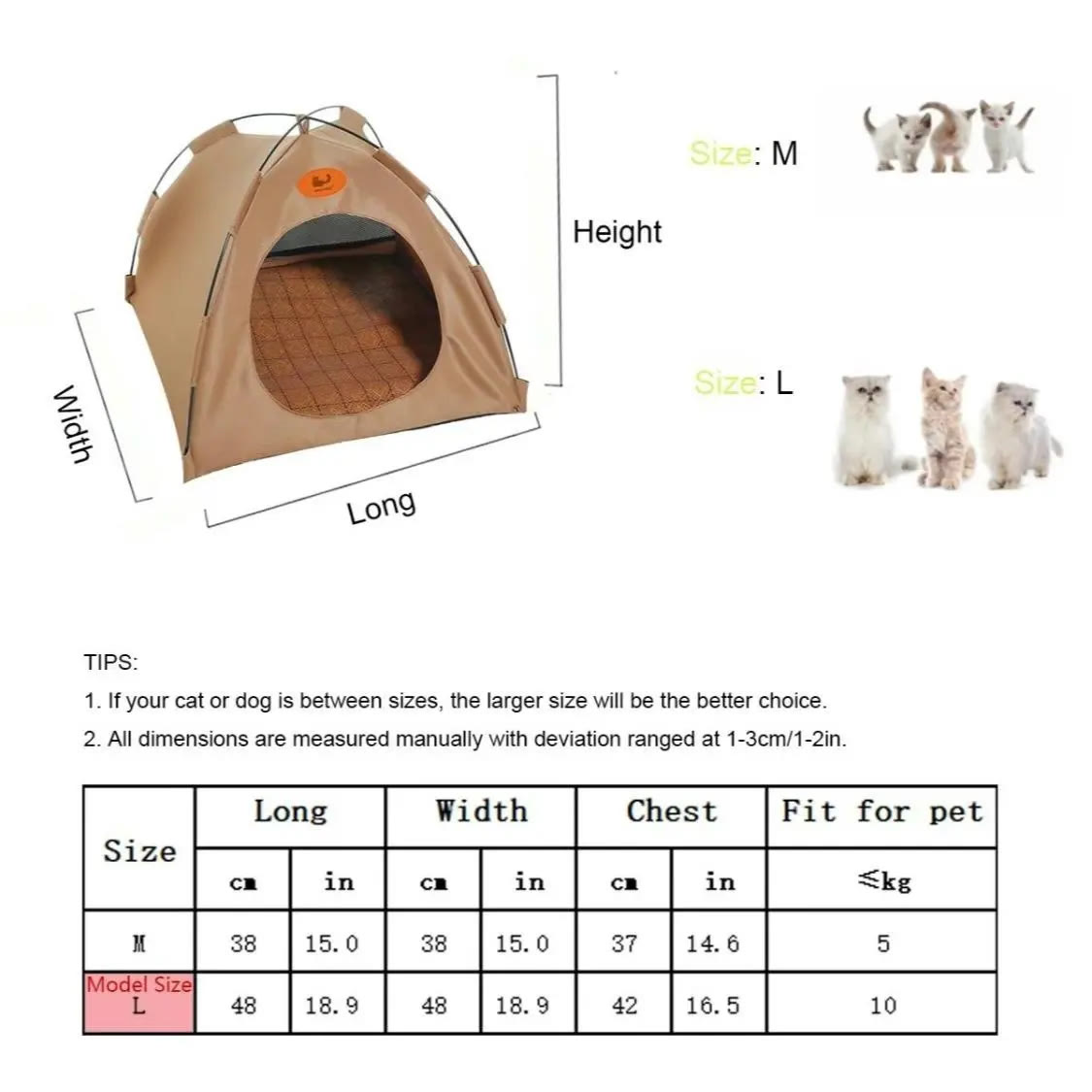 Heeipaw Outdoor Pet Tent Bed for Cats & Small Dogs, Foldable Oxford Cloth Cozy Cat House for Camping, Travel & All-Season Use - image 5