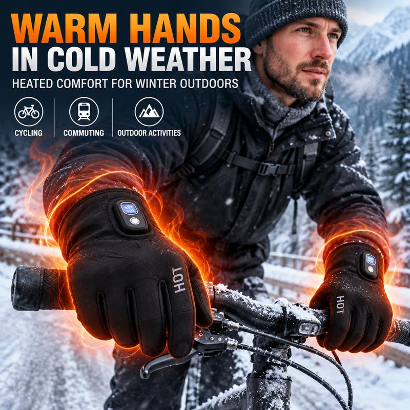 Rechargeable Heated Gloves with Smart Temperature Control – Long Battery Life, Warm Winter Gloves for Office, Gaming & Outdoor A