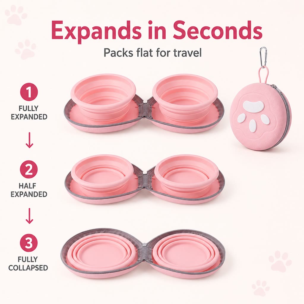 Heeipaw Portable Collapsible Pet Food & Water Bowl - image 8