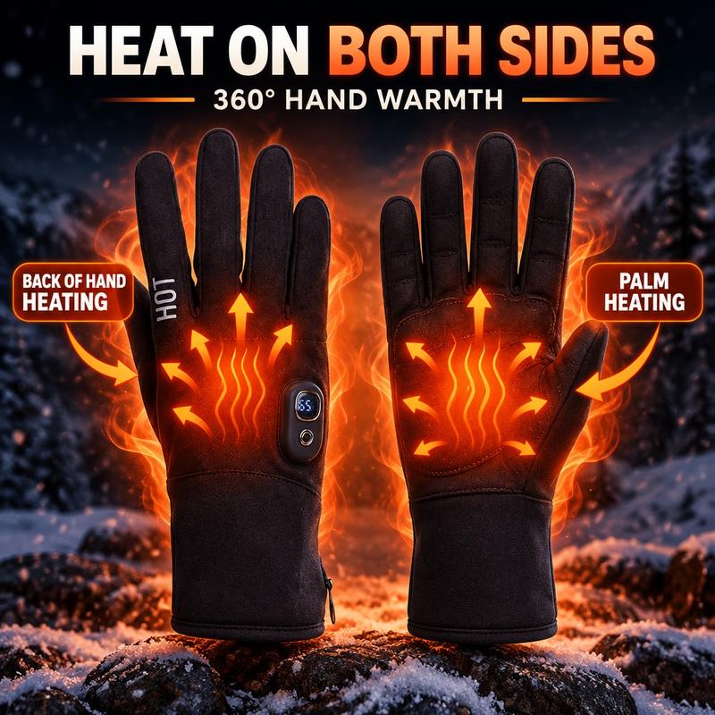 Rechargeable Heated Gloves with Smart Temperature Control – Long Battery Life, Warm Winter Gloves for Office, Gaming & Outdoor A