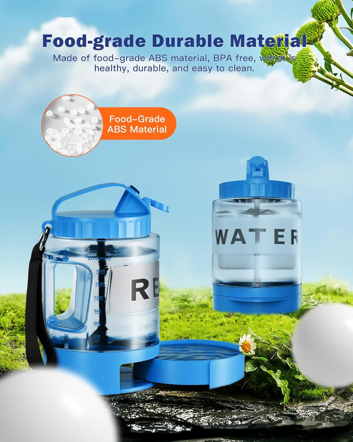 Heeipaw 2.2L Large Capacity Portable Dog Water Bottle for Walking, Hiking & Travel - image 11