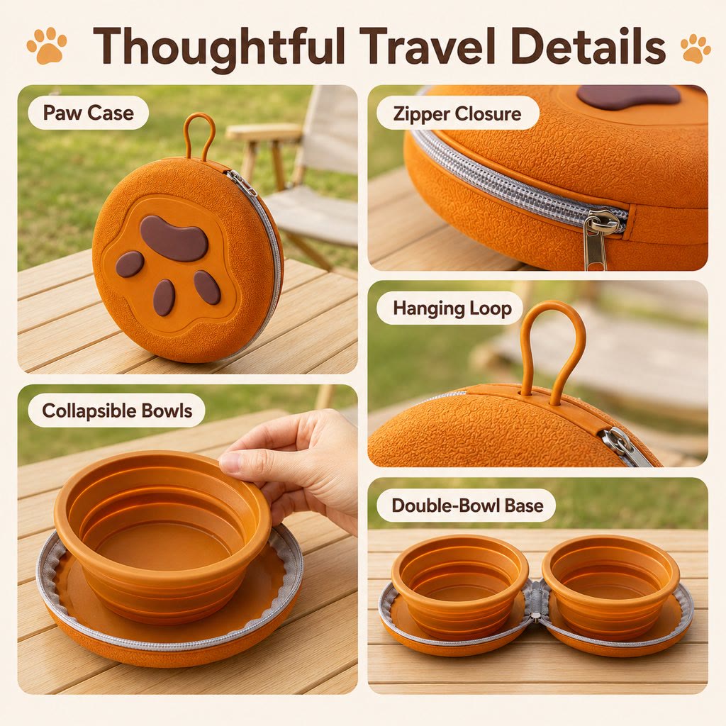 Heeipaw Portable Collapsible Pet Food & Water Bowl - image 6