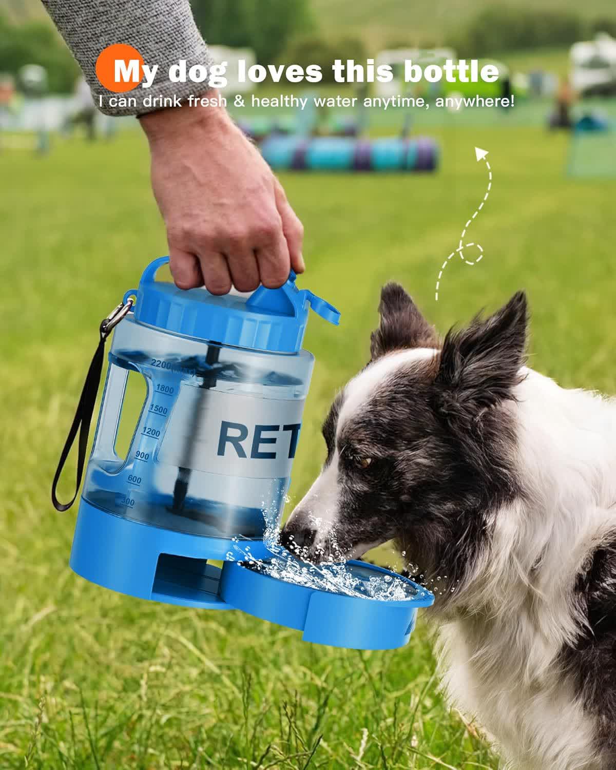 Heeipaw 2.2L Large Capacity Portable Dog Water Bottle for Walking, Hiking & Travel - image 10
