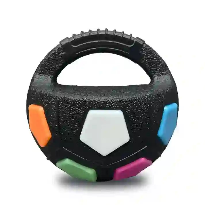 Heeipaw Interactive Dog Ball – Durable Football Toy With Grip Handle For Fetch, Training & Endless Playtime - Black - image 3