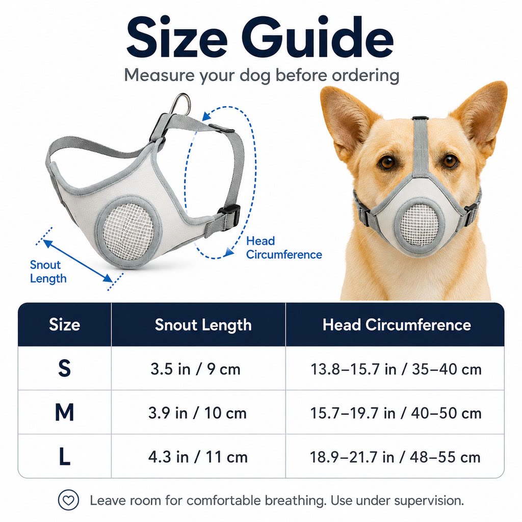 Heeipaw Safeguard Breathable Dog Muzzle – Protective Anti-bite & Anti-lick Muzzle - image 7