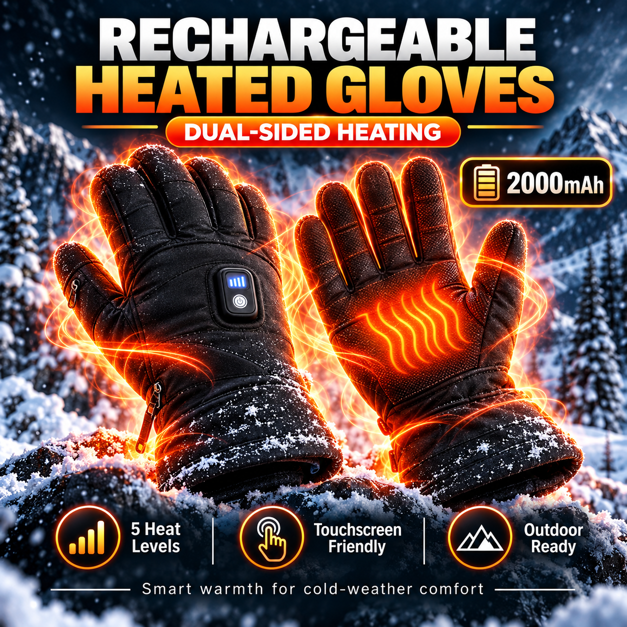 Heated gloves winter technology feature visual