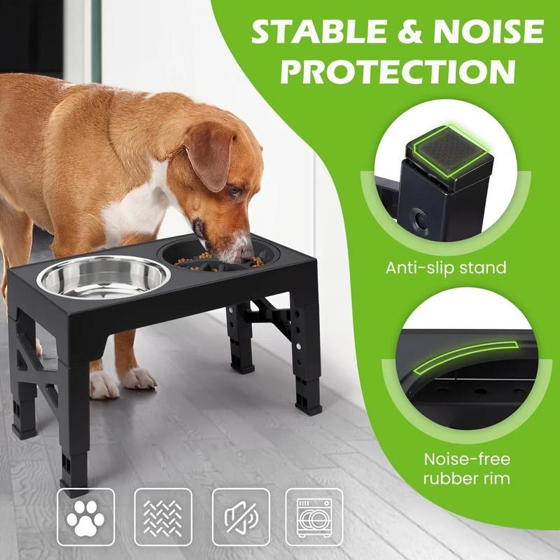 Heeipaw Adjustable Raised Dog Bowl Set – Stainless Steel Double Bowls For Food & Water - image 4