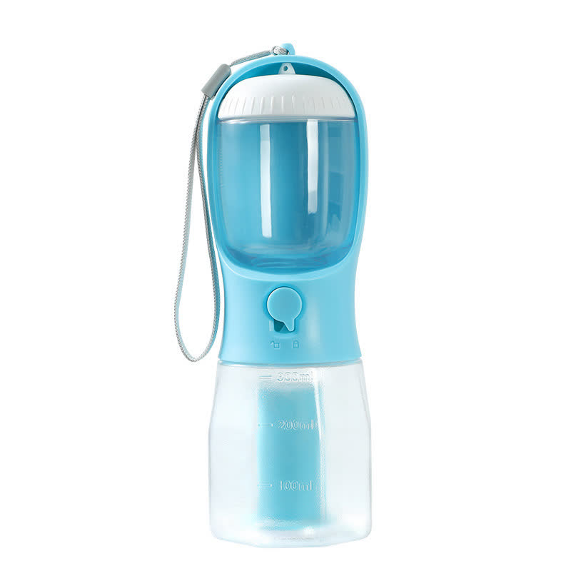 Heeipaw Portable Dog Water Bottle, 3-in-1 Travel Water Dispenser for Dogs & Cats, Leak-Proof Outdoor Pet Hydration Bottle - Light Blue - 300ml - image 6