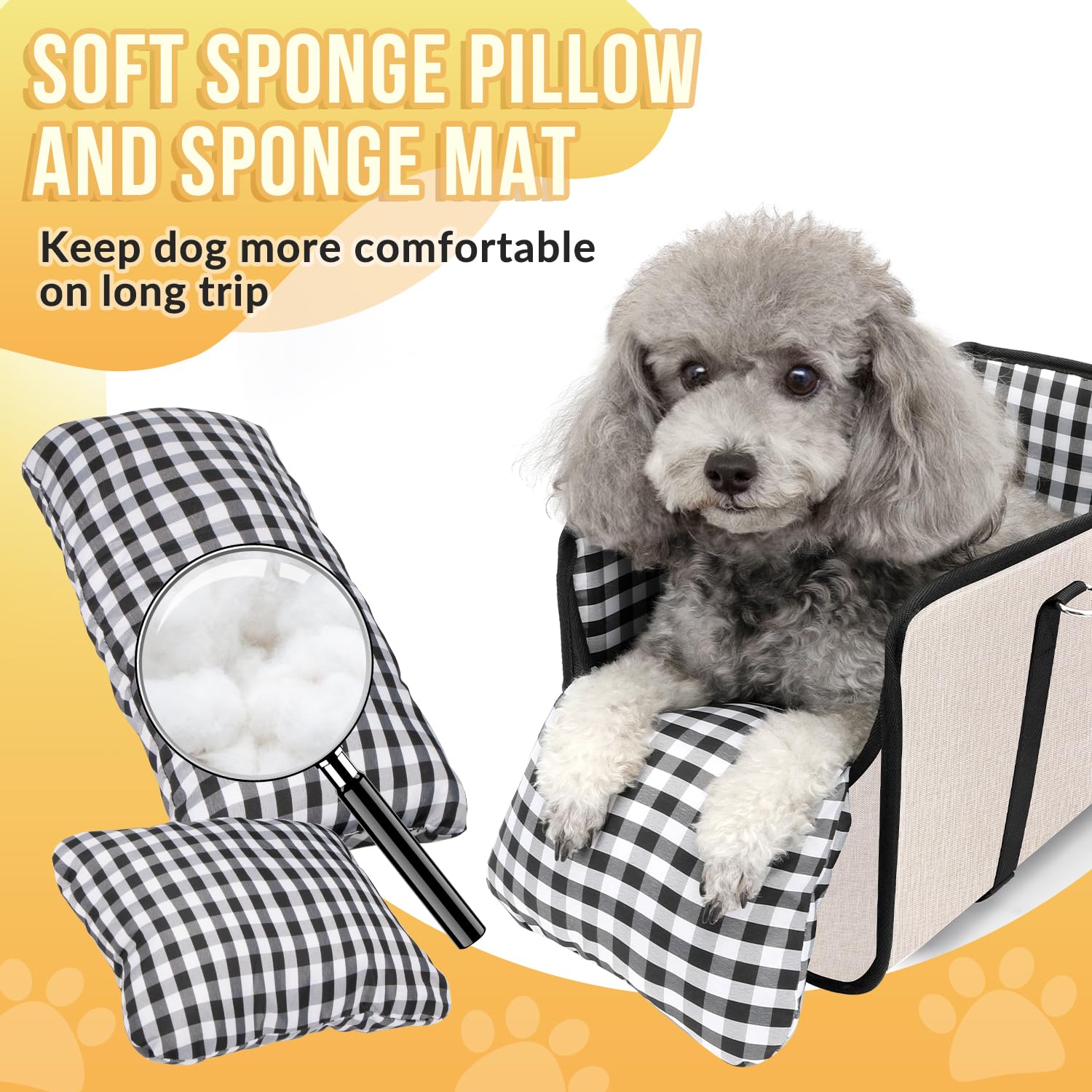 Heeipaw Cozy Armrest Dog Car Seat – Secure & Comfortable Travel Bed For Small Dogs And Puppies