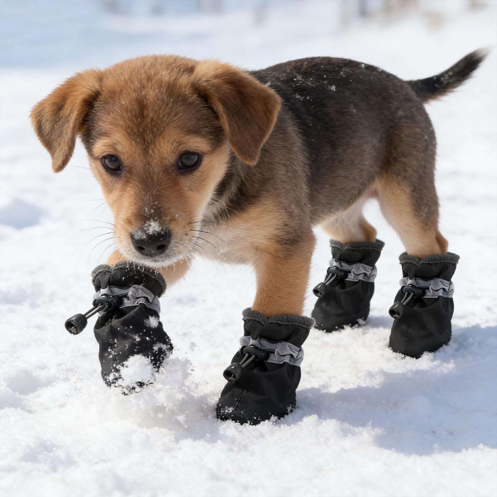Heeipaw Waterproof Dog Boots – Reflective Anti-slip Paw Protection Shoes