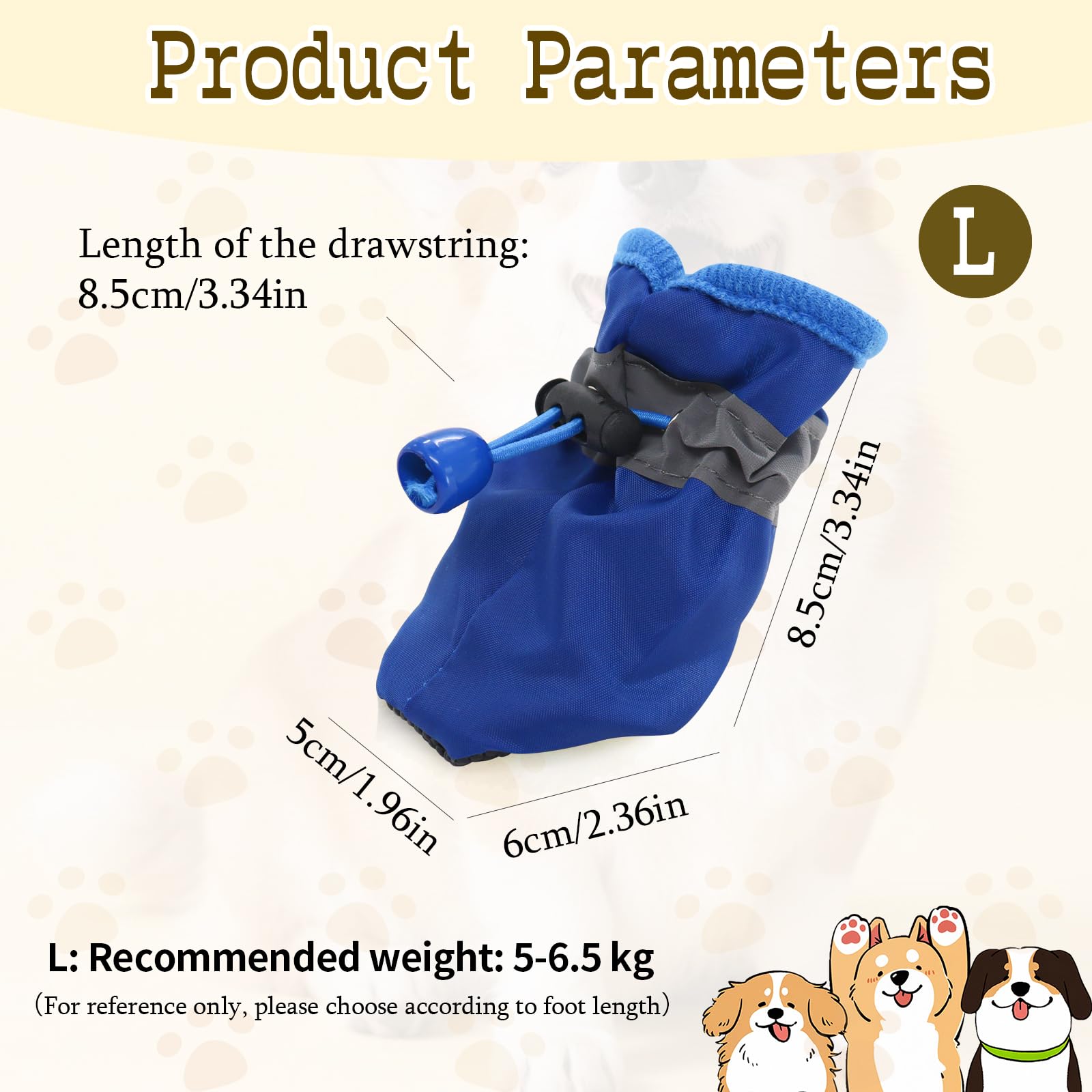 Heeipaw Waterproof Dog Boots – Reflective Anti-slip Paw Protection Shoes