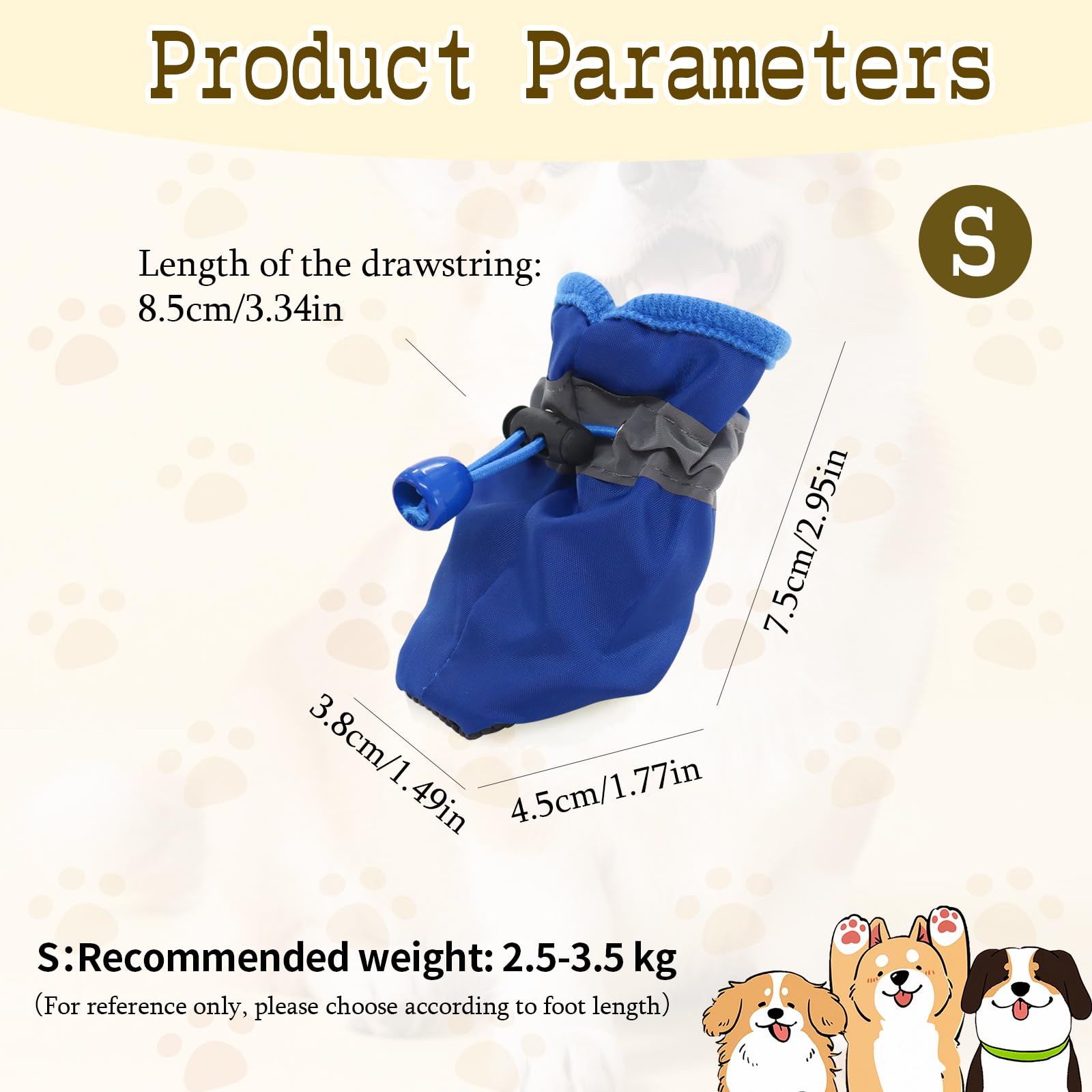 Heeipaw Waterproof Dog Boots – Reflective Anti-slip Paw Protection Shoes