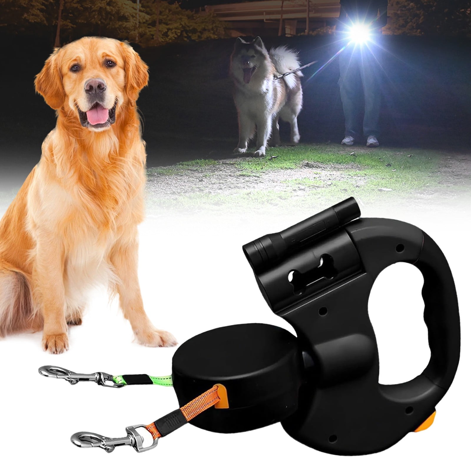 Heeipaw 2-in-1 Dual Head Retractable Dog Lead
