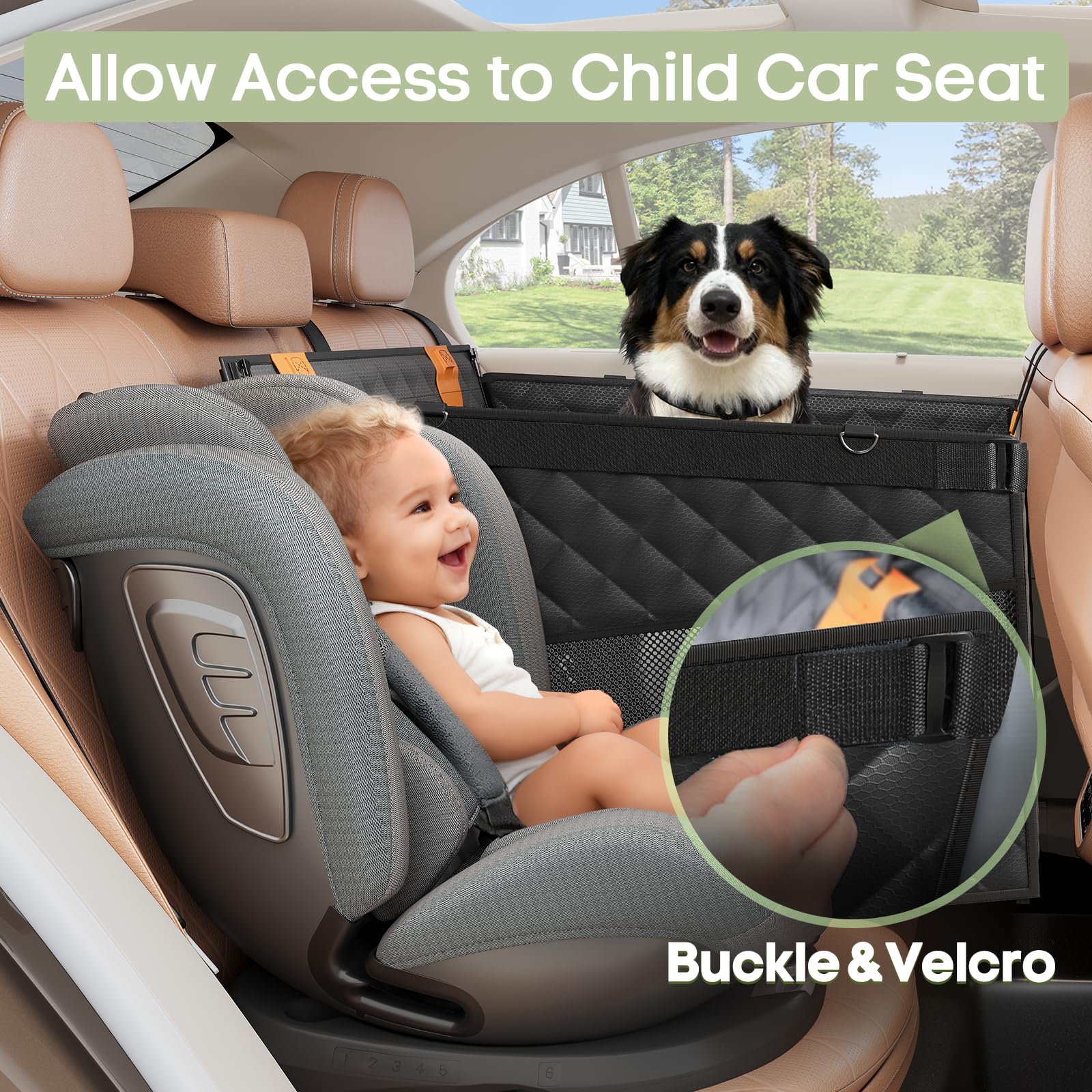 Heeipaw Dog Car Seat Cover – Waterproof Back Seat Pet Car Bed for Large Dogs, Non-Slip Travel Mat for Cars & SUVs